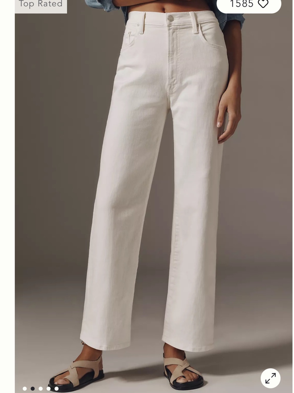 MOTHER Straight-Leg  the rambler zip Ankle Jeans in White